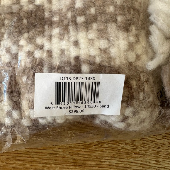 Serena & Lily West Shore Pillow 14”x30” Brown Plaid NEW - Picture 2 of 4